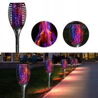 Lampa ogrodowa led solar z efektem płomienia multi