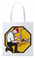 Dla Hydraulika Prezent Torba Eco Biała Shopper Z Nadrukiem Ze Zdjęciem