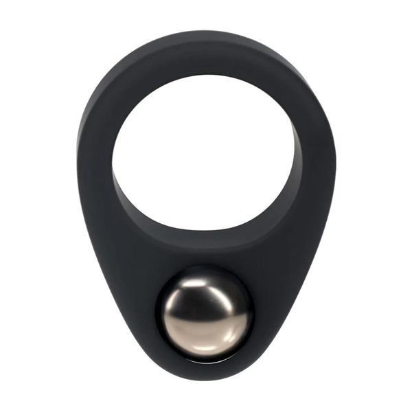 Liquid Silicone Single Weighted Ball Cockring - Black zdjęcie 4