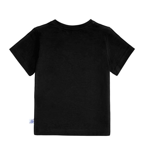 T-shirt czarny z przeszyciami 116 zdjęcie 2