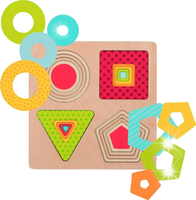 Geometryczna Układanka drewniana puzzle 20x20 Zabawka dla dwulatka