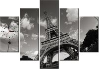 105CM 150CM ZEGAR 5 ELEM PARYŻ WIEŻA EIFFLA DRUK OBRAZ