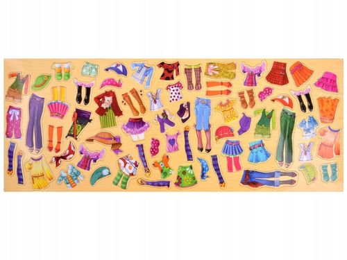 Drewniane Puzzle magnetyczne Ubranka Moda stylizacje 4 modelki ZA4807 na Arena.pl