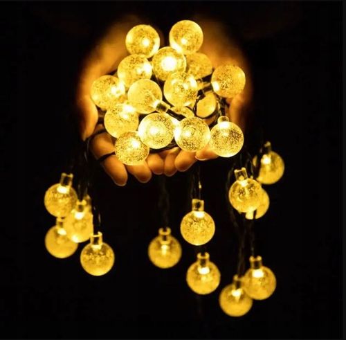 LAMPKI OGRODOWE SOLARNE GIRLANDA 50LED, 9m CIEPŁE na Arena.pl