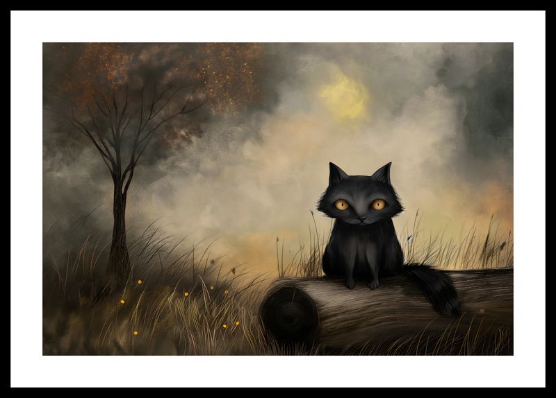 Plakat 45x30cm Czarny Kot zdjęcie 3