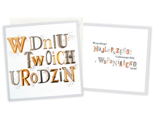 Karnet / Kartka "W dniu Twoich urodzin", QR-048 na Arena.pl