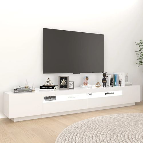 Szafka pod TV z oświetleniem LED, biała, 260x35x40 cm na Arena.pl