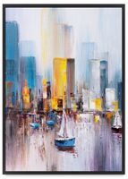 Plakat obraz żaglówka jacht abstrakcja 30x40 cm w czarnej ramie