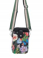 Maxfly - torebka rowerówka portfel etui na telefon kwiaty czarny FL7016