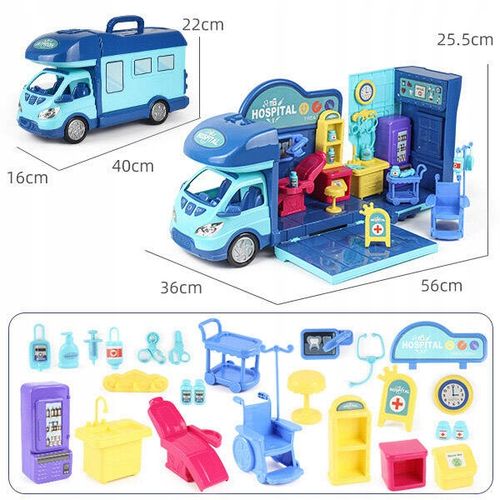 Kamper marzeń AUTO dla LALEK otwierany domek ZESTAW LEKARZ DOKTOR DENTYSTA na Arena.pl