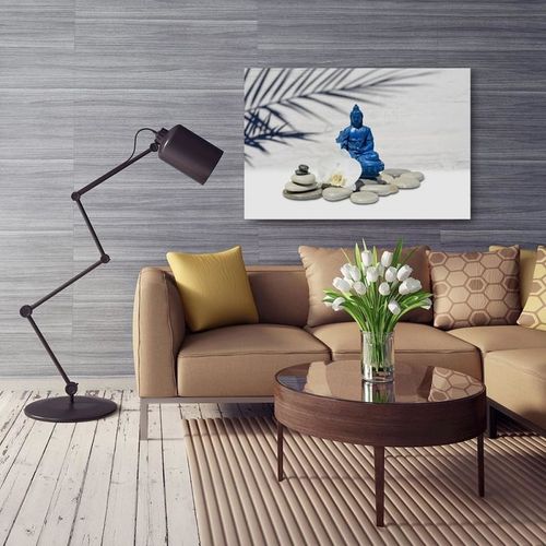 Deco Panel, Niebieski budda na kamieniach 40x30 na Arena.pl