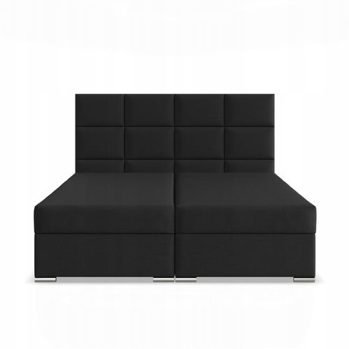 Łóżko Kontynentalne CALVI CZARNE Podwójne Tapicerowane Pojemnik 180x200 na Arena.pl