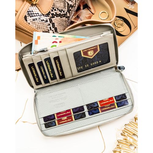 portfel damski w typie piórnika w kwiaty zamykany suwakiem - peterson na Arena.pl