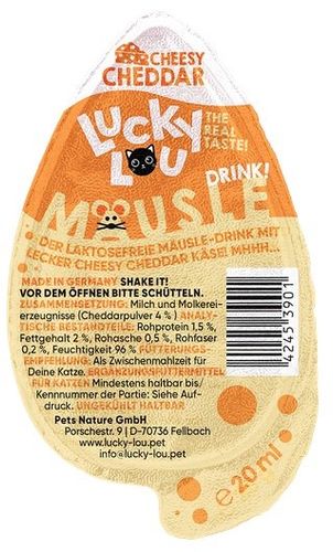 Niskokaloryczny przysmak dla kotów - Lucky Lou Napój z serem Cheddar 20ml na Arena.pl