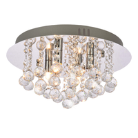 Lampa Sufitowa Żyrandol Kryształowy Glamour Chrom 4xG9 Plafon 35cm K9