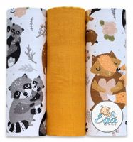 Pieluszki 60/80 Muślin Kolorowe Lux 3 Sztuki