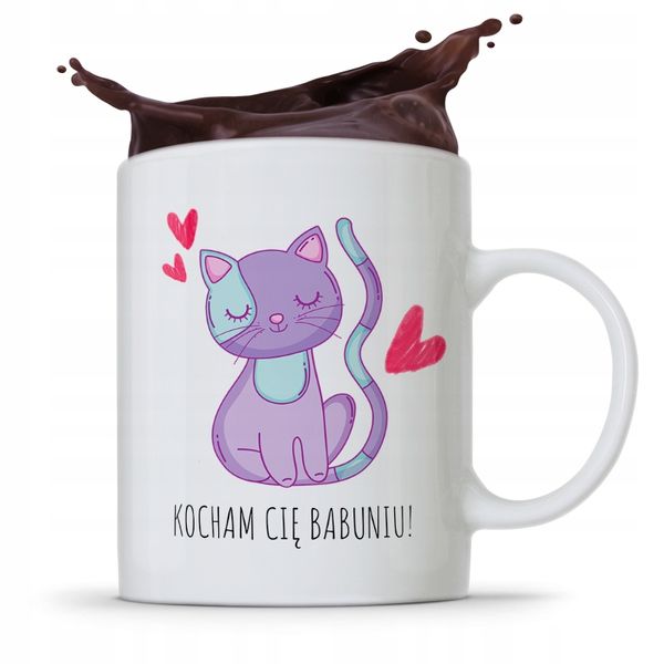 Kubek Dla Babci Na Imieniny Kocham Cię Babciu Z Nadrukiem Ze Zdjęciem zdjęcie 1