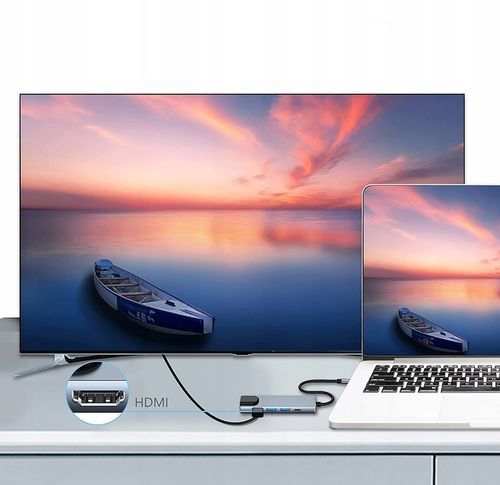 ADAPTER KARTA SIECIOWA ETHERNET GIGABIT 5W1 HUB USB-C HDMI 4K LAN USB 3.0x2 na Arena.pl