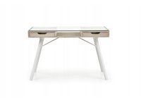 Skandynawskie jasne biurko ze szklanym blatem MASONO