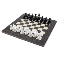 WŁOSKI ZESTAW FIGUR SZACHOWYCH BIAŁA AKACJA MODER + SZACHOWNICA DREWNO 42