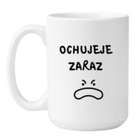 KUBEK "OCHUJEJE ZARAZ" Wzór - Duży Biały 450 ml