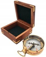 Kompas Mosiężny Map Reader w Pudełku Drewnianym Retro - NC1087