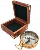 Kompas Mosiężny Map Reader w Pudełku Drewnianym Retro - NC1087