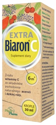 BIARON C EXTRA krople witamina C acerola dzika róża ODPORNOŚĆ 3x30 ml na Arena.pl
