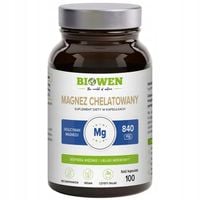 Biowen Magnez Chelatowany Diglicynian Suplement Diety Mięśnie 100 Kapsułek
