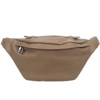 VERA PELLE nerka skórzana saszetka biodrówka z rączką V578 taupe