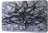 Obraz 70x50cm  Gray Tree, Piet Mondrian Vintage do Salonu