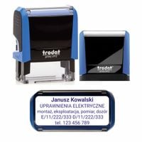 Pieczątka elektryka uprawnienia SEP G1 E1 D1 Trodat Printy 4912 15-kol.obud
