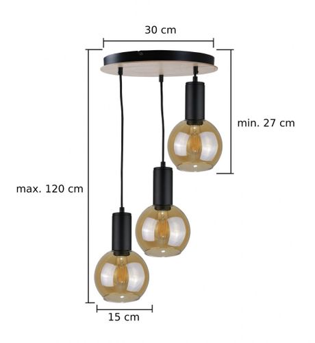 Lampa wisząca 3xE27 JANTAR WOOD na Arena.pl