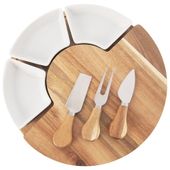 Deska do Serów Wędlin Przekąsek Przystawek Noże Miseczki Miski na Sosy Dipy