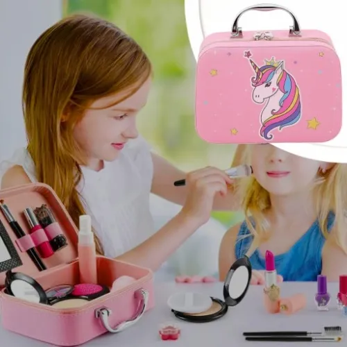 KUFEREK KOSMETYKÓW ZESTAW DO MAKIJAŻU I PAZNOKCI JEDNOROŻEC DZIECI PREZENT na Arena.pl