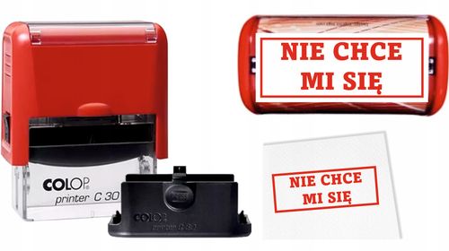 ŚMIESZNA PIECZĄTKA pieczątki 47x18 COLOP C30 automat TWÓJ NAPIS na Arena.pl