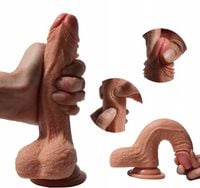ULTRA REALISTYCZNE DILDO SILIKONOWY PENIS, DUAL LAYER, DWUWARSTWOWY