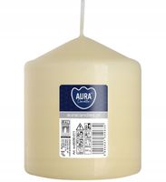 Świeca parafinowa Bezzapachowa Aura Bispol ecru 80/90
