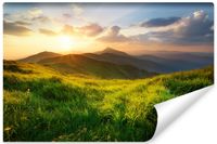 Fototapeta Góry Zachód Słońca Zieleń PEJZAŻ do Salonu 368cm x 254cm