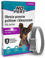 OBROŻA NA KLESZCZE I PCHŁY DLA PSA DLA PSÓW 35CM ROZMIAR XS/S NO PEST
