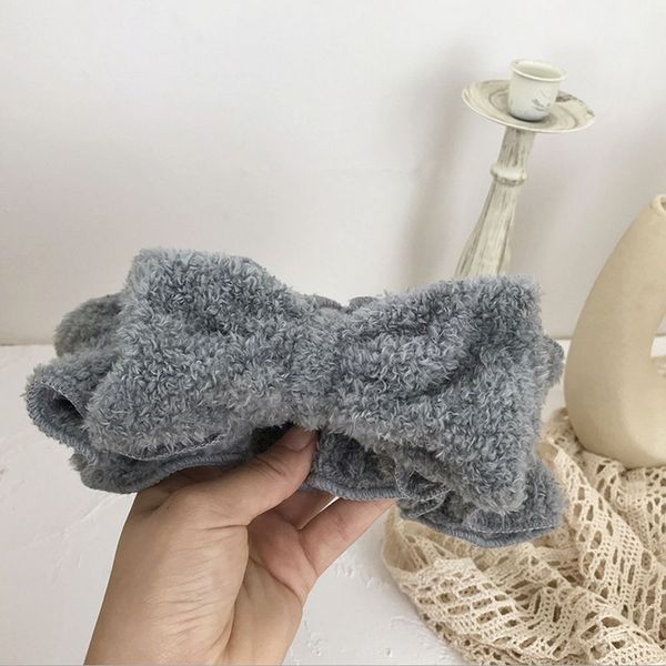 Opaska do włosów kosmetyczna szara kokarda zdjęcie 2