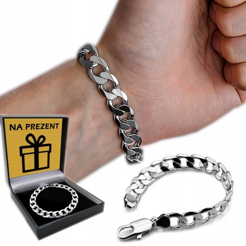 BRANSOLETA DIAMENTOWANA Srebrna Męska SREBRO pr. 925 Bransoletka 5mm/19cm na Arena.pl