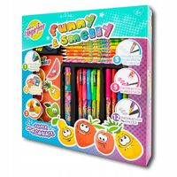 DUŻY ZESTAW PLASTYCZNY DO KOLOROWANIA pachnące długopisy kredki mazaki