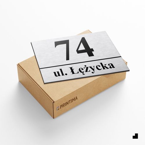 NUMER DOMU 32x21cm TABLICZKA ADRESOWA Z NUMEREM DOMU NUMER NA DOM SREBRNA na Arena.pl