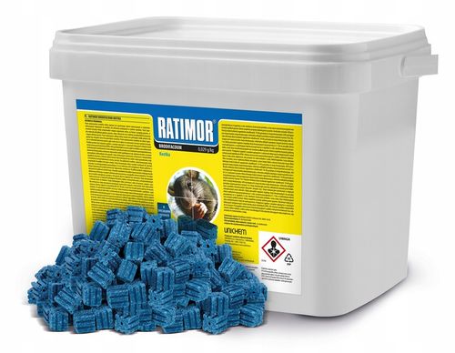 BARDZO SILNA TRUTKA TRUCIZNA NA SZCZURY MYSZY KOSTKA BRODIFAKUM 3KG RATIMOR na Arena.pl