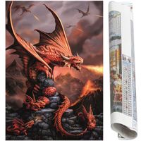 Haft diamentowy krajobraz smok diamentowa 40x30 cm