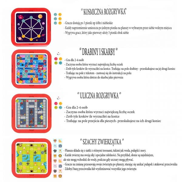 WOOPIE Stolik Gier Planszowych Logicznych 65 el. Zestaw 11w1 zdjęcie 72
