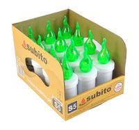 SUBITO S5 WKŁAD ELEKTRYCZNY ZNICZ ŚWIECZKA LED ZIELONY (zestaw 12szt)