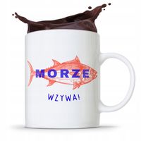 Kubek Prezent Wędkarza Rybaka Morze Wzywa! Z Nadrukiem Ze Zdjęciem