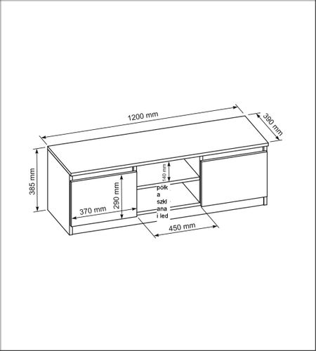 KOMODA STOLIK RTV CZARNY  POD LCD 120CM na Arena.pl